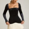 Czarna sukienka Mini Darline z plisowanym gorsetem Czarna sukienka Mini Darline z plisowanym gorsetem