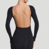 Czarna sukienka Mini Lyla z modalu z odkrytymi plecami Czarna sukienka Mini Lyla z modalu z odkrytymi plecami