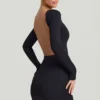Czarna sukienka Mini Lyla z modalu z odkrytymi plecami Czarna sukienka Mini Lyla z modalu z odkrytymi plecami