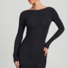Czarna sukienka Mini Lyla z modalu z odkrytymi plecami Czarna sukienka Mini Lyla z modalu z odkrytymi plecami