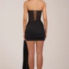 Czarna sukienka Mini Norah z wiązanym gorsetem typu bandeau Czarna sukienka Mini Norah z wiązanym gorsetem typu bandeau