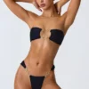 Czarne doły od bikini z szerokimi ramiączkami i zdobieniami Sunray Czarne doły od bikini z szerokimi ramiączkami i zdobieniami Sunray