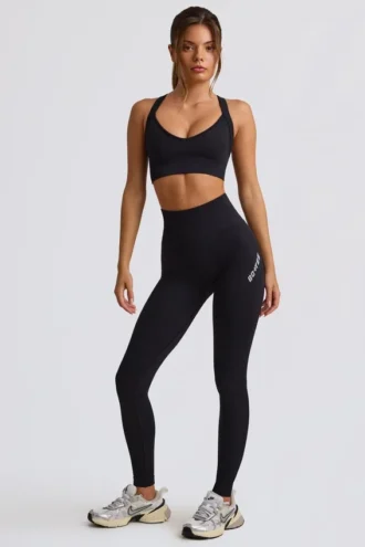 Czarne legginsy bezszwowe Super Sculpt z wysokim stanem