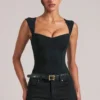 Czarny body Ayla z dekoltem w kształcie serca Czarny body Ayla z dekoltem w kształcie serca