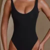 Czarny body Reese z okrągłym dekoltem Czarny body Reese z okrągłym dekoltem