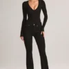 Czarny body z długim rękawem Elodie Modal Plunge Czarny body z długim rękawem Elodie Modal Plunge