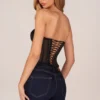 Czarny gorset typu bandeau z wiązaniem Zoa Czarny gorset typu bandeau z wiązaniem Zoa