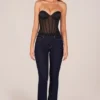 Czarny gorset typu bandeau z wiązaniem Zoa Czarny gorset typu bandeau z wiązaniem Zoa