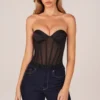 Czarny gorset typu bandeau z wiązaniem Zoa Czarny gorset typu bandeau z wiązaniem Zoa