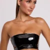 Czarny stanik bandeau Jadis z winylu Czarny stanik bandeau Jadis z winylu