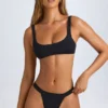 Czarny stanik bikini Malibu z okrągłym dekoltem Czarny stanik bikini Malibu z okrągłym dekoltem