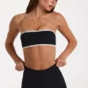 Czarny stanik sportowy typu bandeau Soft Active Czarny stanik sportowy typu bandeau Soft Active