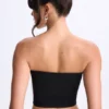 Czarny top bandeau Edie z modalu z skręconym przodem Czarny top bandeau Edie z modalu z skręconym przodem