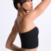 Czarny top bandeau Edie z modalu z skręconym przodem Czarny top bandeau Edie z modalu z skręconym przodem