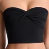 Czarny top bandeau Edie z modalu z skręconym przodem Czarny top bandeau Edie z modalu z skręconym przodem