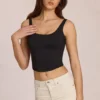 Czarny top Norelle z wiązaniem z tyłu z modalu Czarny top Norelle z wiązaniem z tyłu z modalu