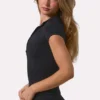 Czarny top Soft Active z zamkiem 1/4 Czarny top Soft Active z zamkiem 1/4