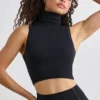 Czarny top z golfem Soft Active