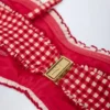 Czerwony top bikini bandeau z falbanami Portbou w kratkę Czerwony top bikini bandeau z falbanami Portbou w kratkę