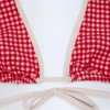 Czerwony top bikini Morella z wiązaniem na szyi w kratkę Czerwony top bikini Morella z wiązaniem na szyi w kratkę