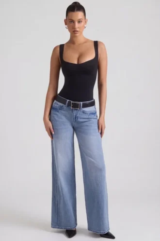 Dżinsy Jeylan z niskim stanem i szerokimi nogawkami w stylu vintage Dżinsy Jeylan z niskim stanem i szerokimi nogawkami w stylu vintage