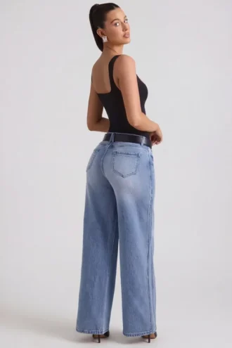 Dżinsy Jeylan z niskim stanem i szerokimi nogawkami w stylu vintage Dżinsy Jeylan z niskim stanem i szerokimi nogawkami w stylu vintage