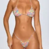 Doły od bikini Bosa z angielską haftowaną koronką i sznurkiem w jasnym, wielobarwnym wzorze