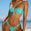 Biustonosz bikini Corsica z fiszbinami i wieloma ramiączkami w niebieskim wzorze