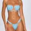 Biustonosz bikini Corsica z fiszbinami i wieloma ramiączkami w pastelowym, wielobarwnym nadruku
