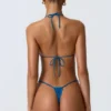 Clearwater – ozdobny, marszczony top bikini z wiązaniem na szyi w kolorze ocean blue Clearwater – ozdobny, marszczony top bikini z wiązaniem na szyi w kolorze ocean blue