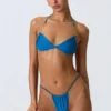 Clearwater – ozdobny, marszczony top bikini z wiązaniem na szyi w kolorze ocean blue Clearwater – ozdobny, marszczony top bikini z wiązaniem na szyi w kolorze ocean blue