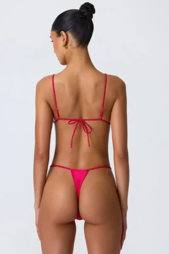 Doły od bikini Delray z marszczeniami w kolorze malinowo-różowym Doły od bikini Delray z marszczeniami w kolorze malinowo-różowym