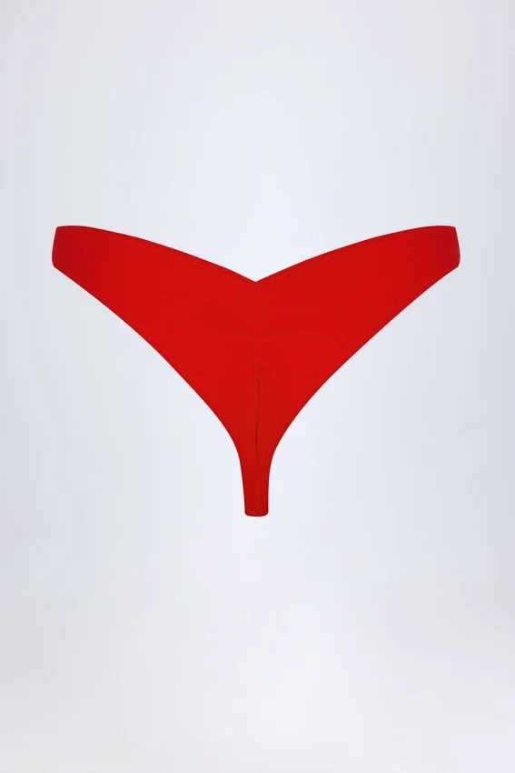 Doły od bikini Pacifico Ruched Cheeky w kolorze ognistej czerwieni Doły od bikini Pacifico Ruched Cheeky w kolorze ognistej czerwieni