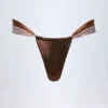 Doły od bikini typu stringi Maravi z marszczeniami w kolorze brązowo-złotym Doły od bikini typu stringi Maravi z marszczeniami w kolorze brązowo-złotym