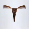 Doły od bikini typu stringi Maravi z marszczeniami w kolorze brązowo-złotym Doły od bikini typu stringi Maravi z marszczeniami w kolorze brązowo-złotym
