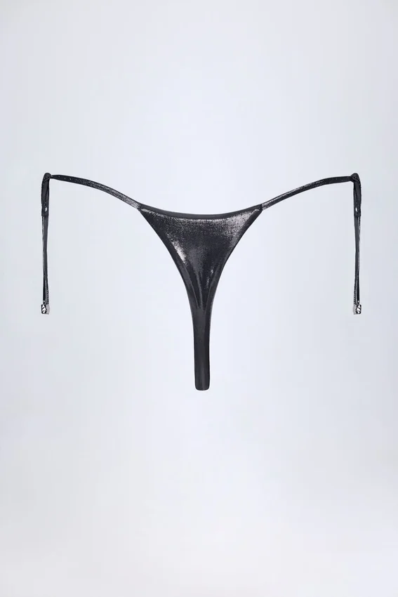 Doły od bikini typu stringi Tierra w kolorze srebrnym chrom Doły od bikini typu stringi Tierra w kolorze srebrnym chrom