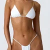 Doły od bikini z marszczonym paskiem Delray w kolorze białym Doły od bikini z marszczonym paskiem Delray w kolorze białym