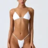 Doły od bikini z marszczonym paskiem Delray w kolorze białym Doły od bikini z marszczonym paskiem Delray w kolorze białym