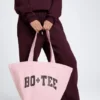Duża torba typu tote w kolorze pudrowego różu