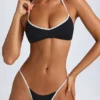 Dwustronny stanik bikini Zuma z wiązaniem na szyi w kolorze czarnym Dwustronny stanik bikini Zuma z wiązaniem na szyi w kolorze czarnym