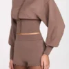 Szorty Antonia Knit Mid-Rise Mini w kolorze mokka Szorty Antonia Knit Mid-Rise Mini w kolorze mokka