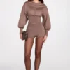Szorty Antonia Knit Mid-Rise Mini w kolorze mokka Szorty Antonia Knit Mid-Rise Mini w kolorze mokka