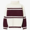 Dzianinowy sweter oversize z golfem w kolorze bordowym Dzianinowy sweter oversize z golfem w kolorze bordowym