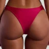 Figi bikini Maui z szerokimi ramiączkami i koralikami w kolorze malinowym