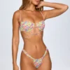 Figi stringowe do dołów od bikini Cagliari z marszczeniami w jasny, wielobarwny wzór Figi stringowe do dołów od bikini Cagliari z marszczeniami w jasny, wielobarwny wzór