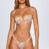 Figi stringowe do dołów od bikini Cagliari z marszczeniami w jasny, wielobarwny wzór Figi stringowe do dołów od bikini Cagliari z marszczeniami w jasny, wielobarwny wzór
