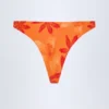 Fioletowe doły od bikini Beqa z metalowymi detalami w pomarańczowo-orchideowy wzór