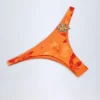 Fioletowe doły od bikini Beqa z metalowymi detalami w pomarańczowo-orchideowy wzór