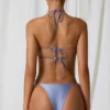 Fioletowe doły od bikini Lula z detalami z pereł Fioletowe doły od bikini Lula z detalami z pereł