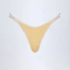 Fioletowe doły od bikini Masia z podwójnymi ramiączkami w żółtą kratkę Fioletowe doły od bikini Masia z podwójnymi ramiączkami w żółtą kratkę